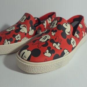 Melissa Ground + Mickey Mouse 90th Anniversary Slip-On Shoes Red Women’s Size 8